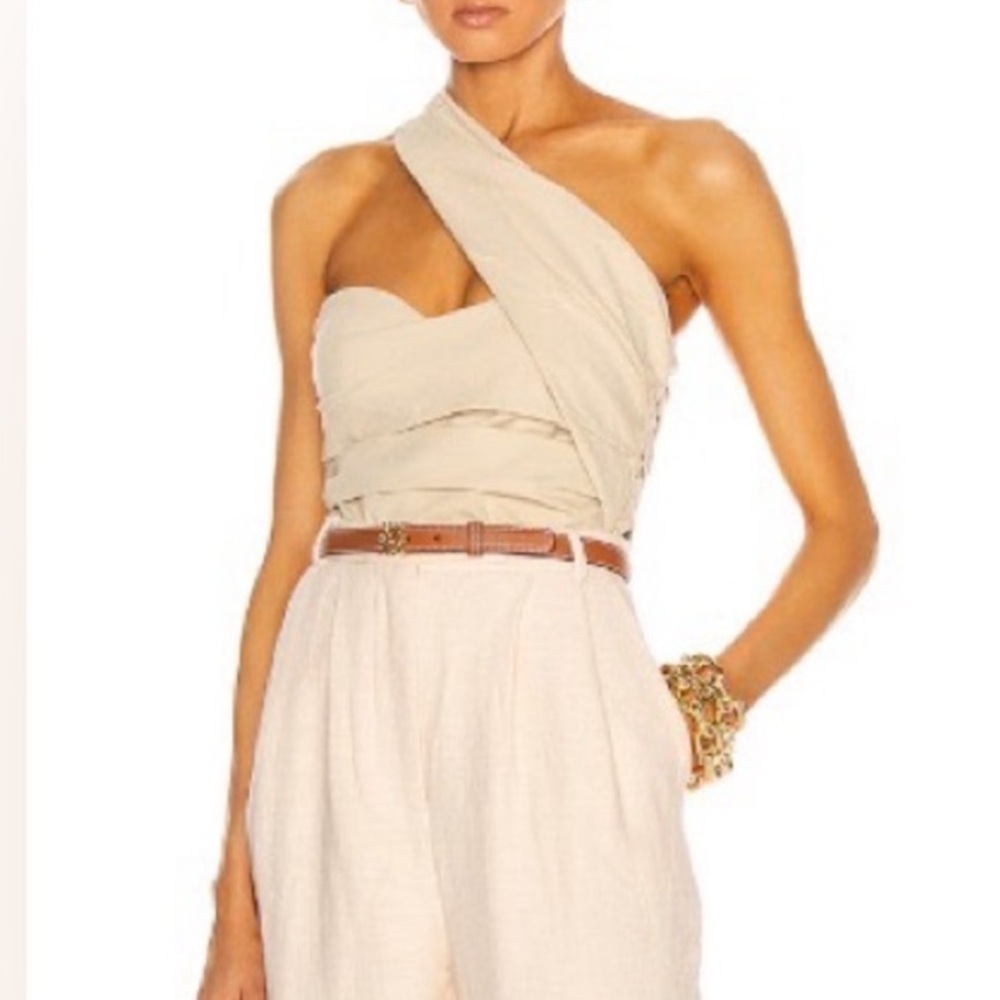 Atoir Cream One-Shoulder Bodysuit